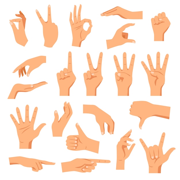 Бесплатное векторное изображение Набор рук