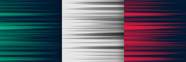 Бесплатное векторное изображение Набор горизонтальных линий скорости фона в трех цветах