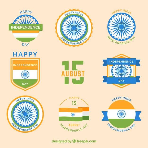 인도 독립 기념일 배지 세트