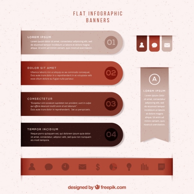 無料ベクター 異なるデザインを持つインフォグラフィックバナーのセット