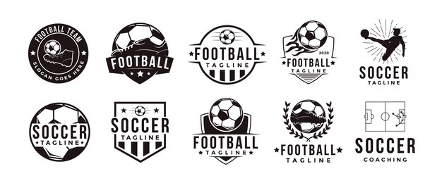 現代サッカーバッジロゴイラスト プレミアムベクター