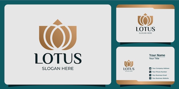 Набор логотипов и визитных карточек цветка лотоса