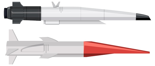 無料ベクター 軍事ミサイルのセット