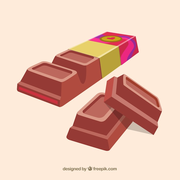 Бесплатное векторное изображение Набор молочных шоколадных батончиков