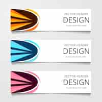 Бесплатное векторное изображение Набор шаблонов баннеров современного глобального бизнес-дизайна