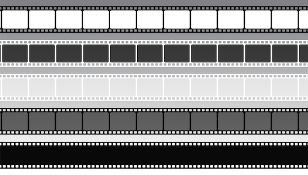 無料ベクター 別のスタイルの映画フィルムストリップのセット