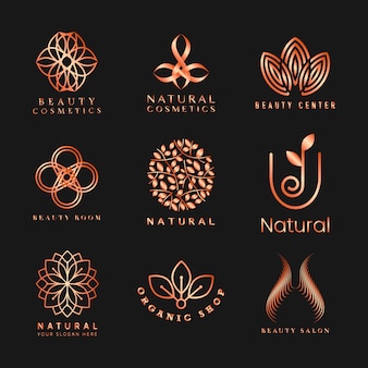 Набор натуральной косметики логотип вектор