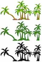 Бесплатное векторное изображение Набор из пальмы