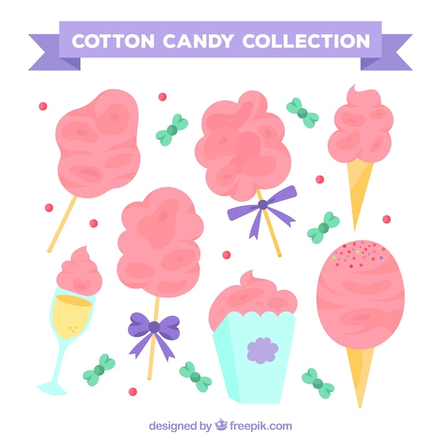 Бесплатное векторное изображение Набор розовых конфет и конфет
