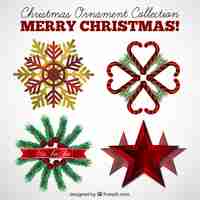 Бесплатное векторное изображение Набор реалистичных рождественские украшения