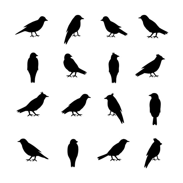 鳥シルエットイラスト プレミアムベクター
