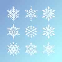 Бесплатное векторное изображение Набор снежинок рождественский дизайн вектор