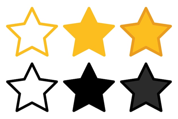 Бесплатное векторное изображение Набор звезд в нескольких стилях