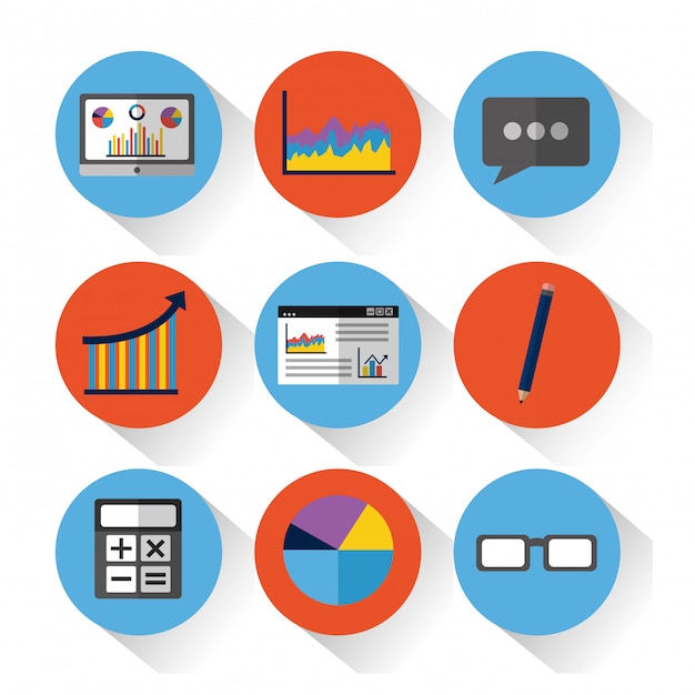 통계 데이터 도구 금융 다이어그램 및 그래픽 차트 비즈니스 집합
