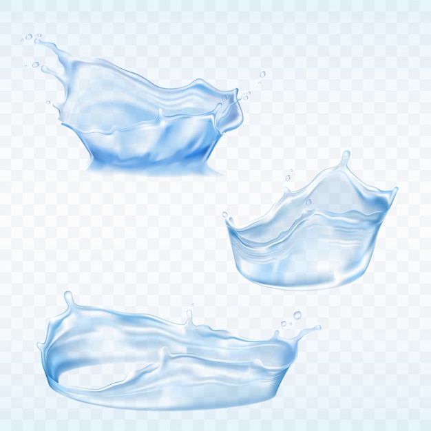 Бесплатное векторное изображение Набор векторных брызг воды