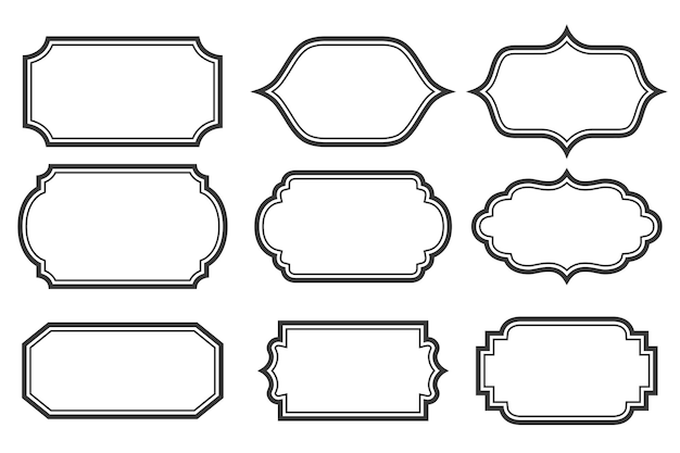 무료 벡터 빈티지 프레임 세트