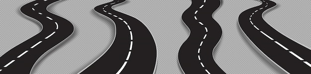 Бесплатное векторное изображение Множество извилистых дорог, кривых автомобильных магистралей