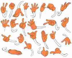 Free vector set of orange hands