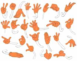 Free vector set of orange hands