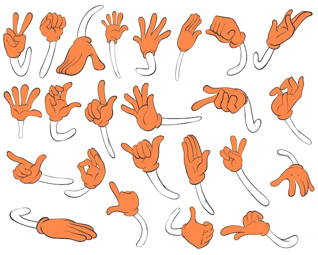 Set of orange hands