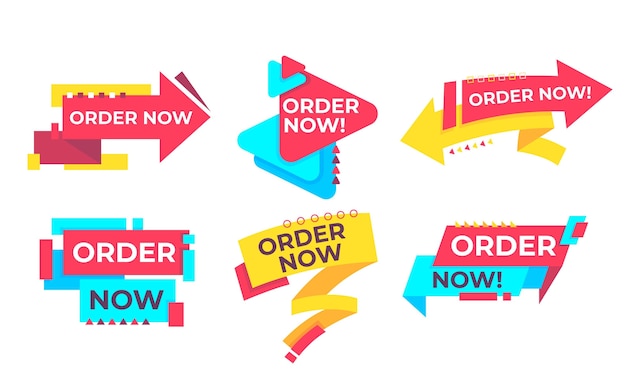 Set of order now banner