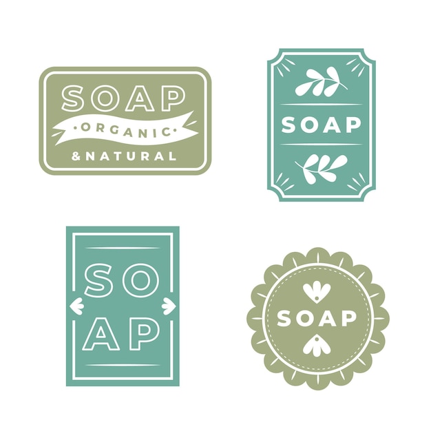 Free vector set of organic soap label