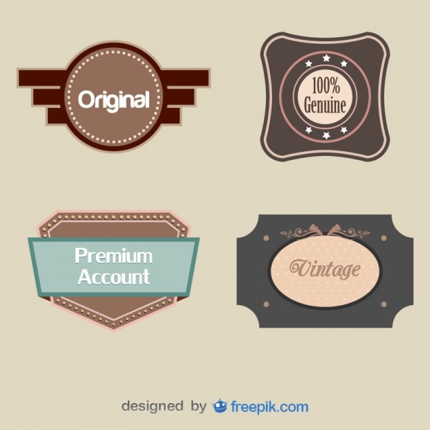 Free vector set of original vintage buckles labels