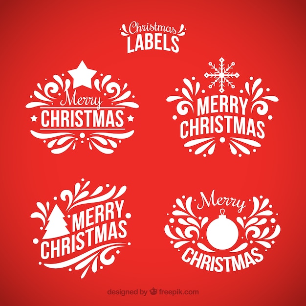 Set of ornamental christmas stickers