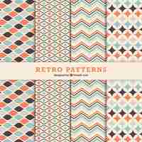 Free vector set of ornamental decorative patterns in retro style