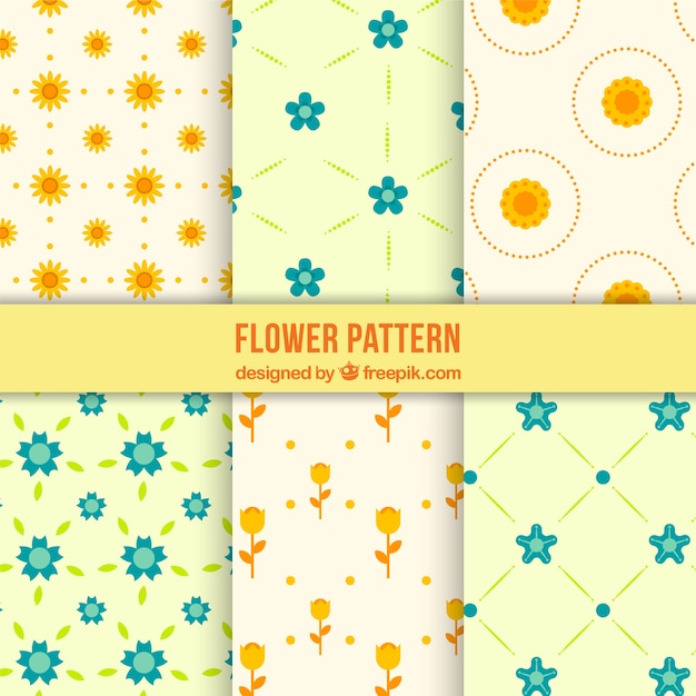 Free vector set of ornamental floral patterns