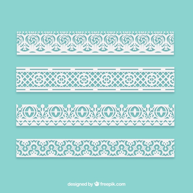 Free vector set of ornamental lace borders