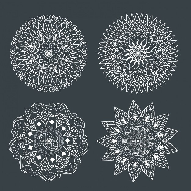 Set ornamental mandala for decoration