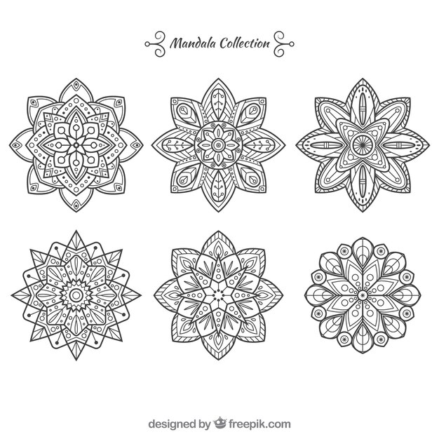 Free Vector set of ornamental mandalas