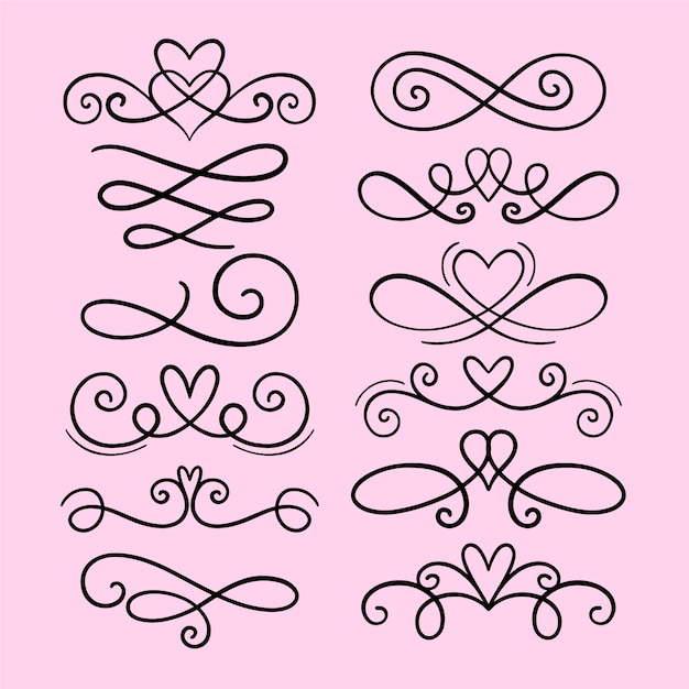Wedding ornament vector templates for free download