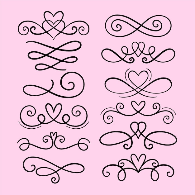 Free vector set of ornaments for wedding