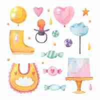 Free vector set of painted chuva de amor decoration elements