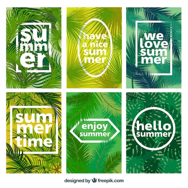 Free vector set of palm cards with messages