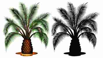 Free vector set of palm tree