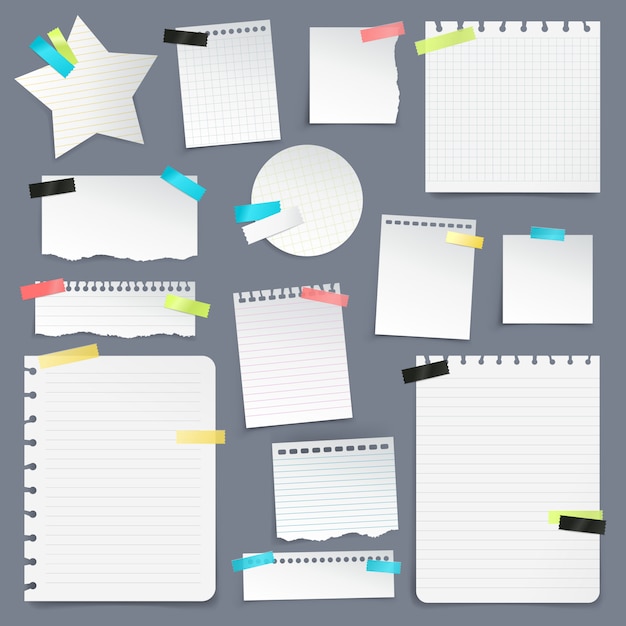 Free vector set of paper scraps and clean sheets