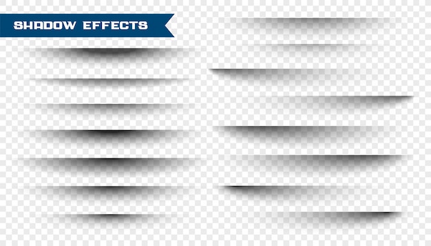 Free vector set of paper shadow effect on transparent