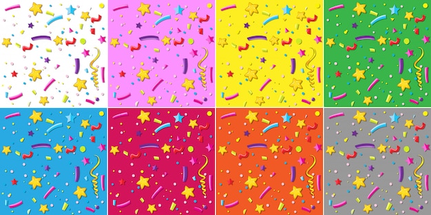 Set of party backgrounds