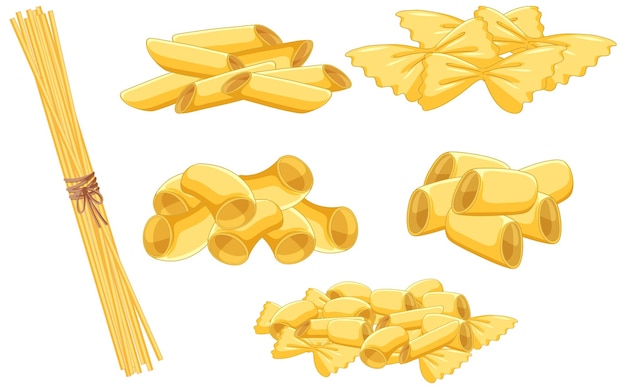 Free vector set of pasta isolated