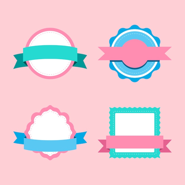 Set of pastel badge design