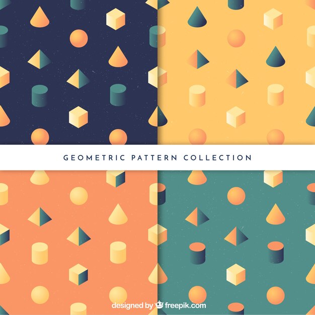 Set of patterns of geometric shapes