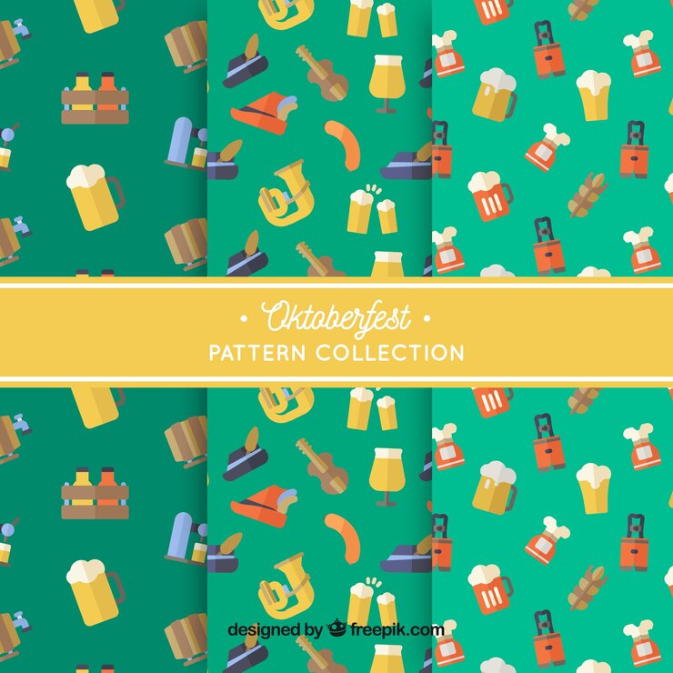 Free Vector set of patterns with elements in flat design