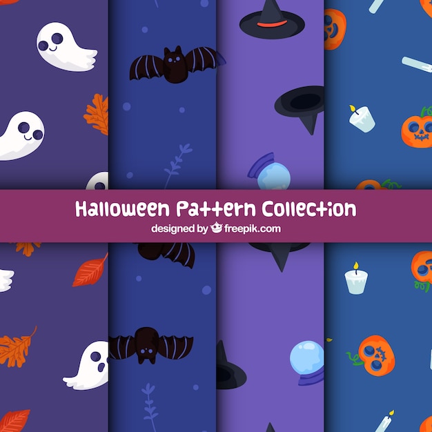 Set of patterns with halloween elements