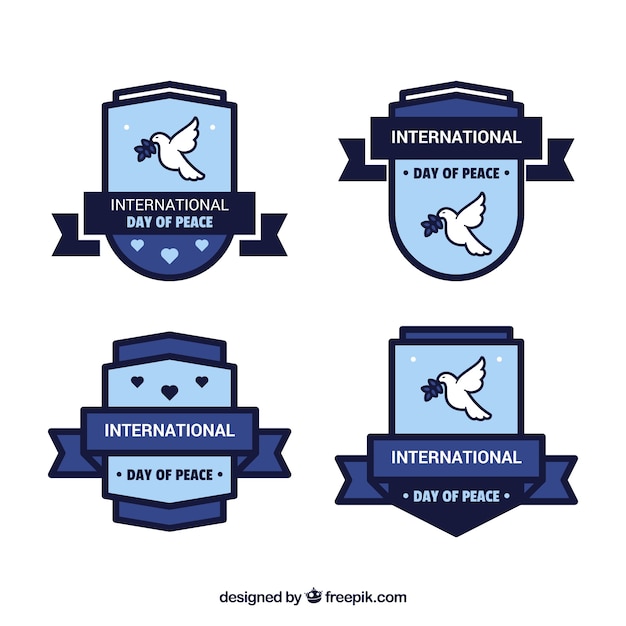 Free vector set of peace day logos