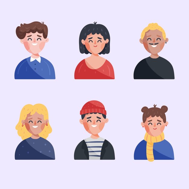 Set of people avatars