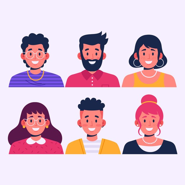 Set of people avatars