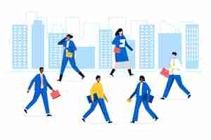 Free vector set of people going back to work